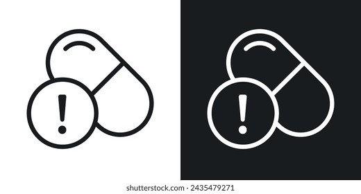 Overdose Icon Designed in a Line Style on White background.