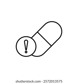 Overdose icon in liner stroke style