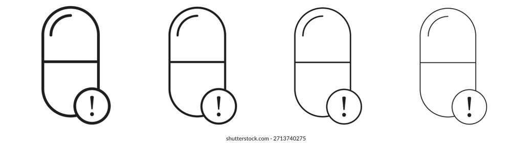 Overdose icon outline symbol. Editable Stroke collection.