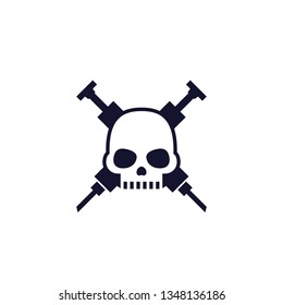 Overdose Icon With Skull