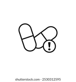 Overdose icon Thin line art isolated