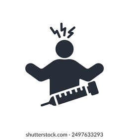 Overdose icon. vector.Editable stroke.linear style sign for use web design,logo.Symbol illustration.