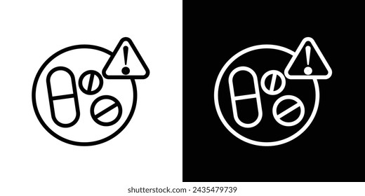 Overdose Line Icon on White Background for web.