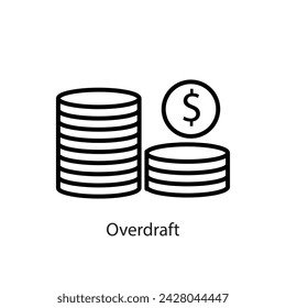 Overdraft icon. flat vector Overdraft icon on white background.eps