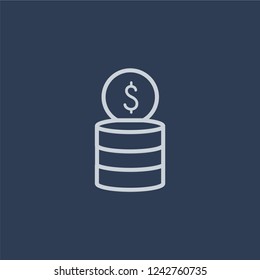 Overdraft icon. Trendy flat vector line Overdraft icon on dark blue background from business   collection. 