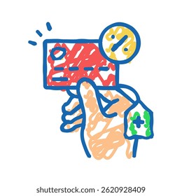 overdraft payment doodle icon sketch vector. overdraft payment sign. isolated symbol illustration