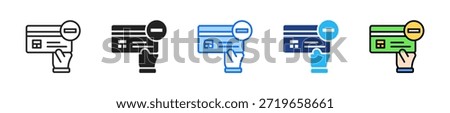 Overdrawn Account Icon Set Multiple Style Collection
