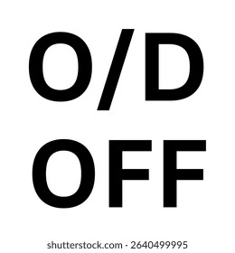 OVERDRIVE LIGHT WARNING LIGHT INDICATING VEHICLE'S OVERDRIVE SYSTEM IS TURNED OFF black silhouette