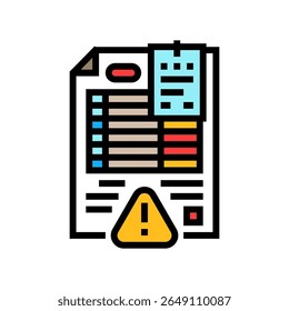 overdue bills color icon vector. overdue bills sign. isolated symbol illustration