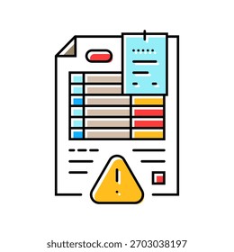 overdue bills color icon vector. overdue bills sign. isolated symbol illustration