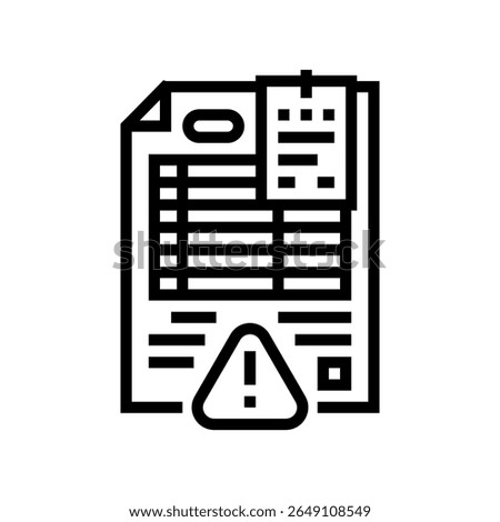 overdue bills line icon vector. overdue bills sign. isolated contour symbol black illustration