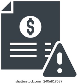 overdue glyph style icon for ui, ux, web, app, brochure, flyer and presentation design, etc.