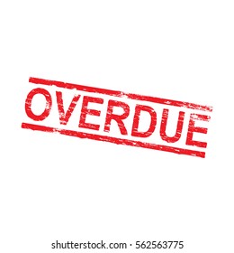 Overdue grungy red rubber stamp illustration 
