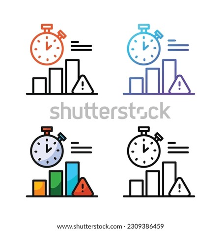 Overdue icon design in four variation color