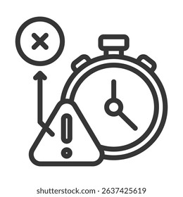 Overdue Icon Lineal Style Vector Illustration
