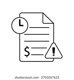 Dibujo de línea de trazo editable de contorno de icono vencido eps.