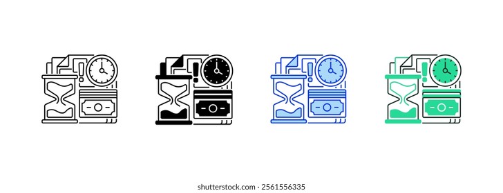Overdue Payment Line Icon. linear style sign for mobile concept and web design. Outline vector icon.