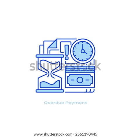 Overdue Payment Line Icon. linear style sign for mobile concept and web design. Outline vector icon.