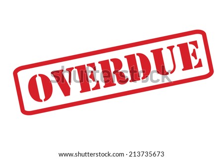 'OVERDUE' red rubber stamp vector over a white background.