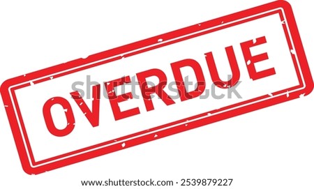 Overdue red stamp grunge icon vector illustration isolated on white