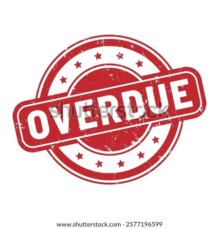 Overdue round stamp icon grunge distressed style