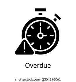 Overdue  vector  Solid Icon Design illustration. Time Management Symbol on White background EPS 10 File