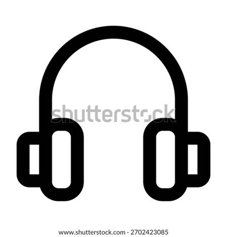 Over-ear headphone line art featuring clear earcups and headband strokes. Perfect for music apps, audio UI, and entertainment graphics.