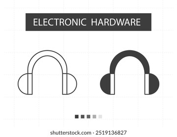 Over-ear headphones, headphones, electronic hardware icons