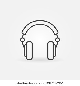 Over-Ear Headphones isolated vector minimal icon or symbol in thin line style