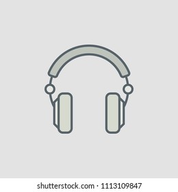 Over-Ear Headphones isolated vector minimal icon or symbol 