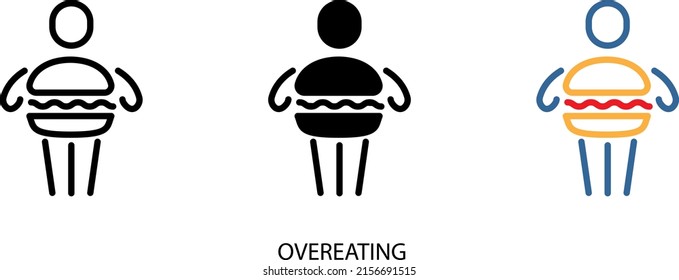 Overeating icon , vector illustration