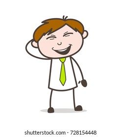 Overexcited Person Laughing Vector Illustration
