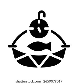 overfishing glyph icon illustration vector graphic. Simple element illustration vector graphic, suitable for app, websites, and presentations isolated on white background