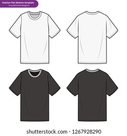 Slim Fit Tee Fashion Flat Sketch Stock Vector (Royalty Free) 1357571648 ...