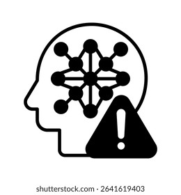 Overfitting glyph icon, use for machine learning, education, technology industry, UI, UX kit, app and web development, digital or print.