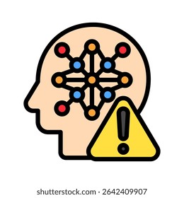 Overfitting mini illustration outline color icon, use for machine learning, education, technology industry, UI, UX kit, app and web development, digital or print.