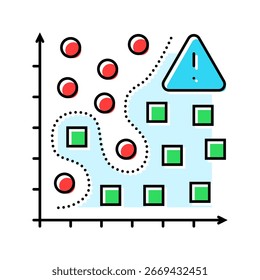 overfitting warning machine learning color icon vector. overfitting warning machine learning sign. isolated symbol illustration
