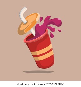 Overflow Juice Red Cup Illustration Design Food Design