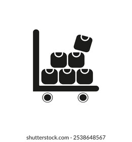 Overflow shipment icon flat line symbol set.