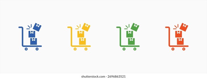 Overflow Shipment Icon Set Color Multiple Style Collection