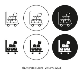 Overflow shipment icon set in thin line outline style. Overflow shipment linear vector sign