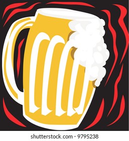  overflowing beer glass	
