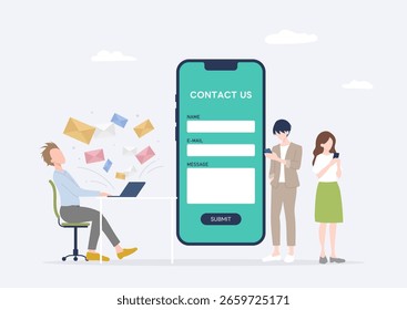 Overflowing Inquiry Emails from Contact Form – Business Success Concept