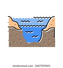 overflowing river disaster color icon vector. overflowing river disaster sign. isolated symbol illustration