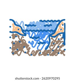 transbordante rio desastre ícone doodle esboço vetor. transbordante rio desastre sinal. símbolo isolado ilustração