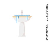 Overflowing water in a wash basin, Basin vector.