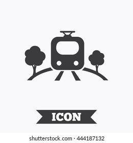 Overground subway sign icon. Metro train symbol. Graphic design element. Flat train symbol on white background. Vector