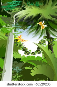 Overgrown plants in the jungle