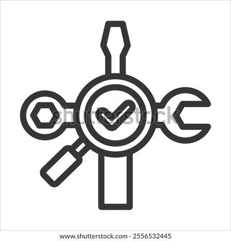 Overhaul Outline Icon Vector Illustration