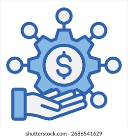 Overhead Blue White Single Icon Illustration